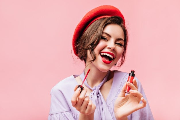 Applying lipstick best sale