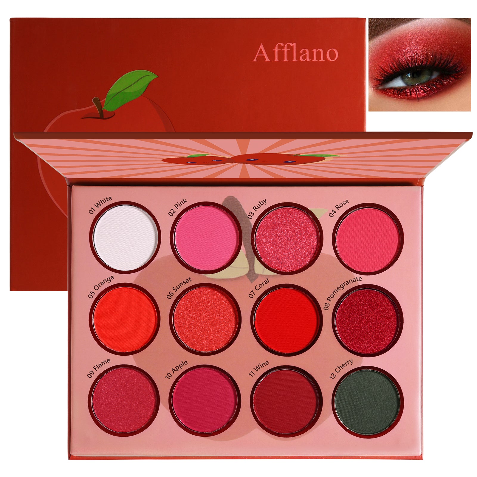 DE'LANCI 12 Red Apple Eye Shadow Palette-DE'LANCI – De'lanci Beauty