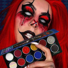 Load image into Gallery viewer, DE'LANCI Circus Nightmare 12-Color Red & Blue Eyeshadow Palette