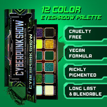 Load image into Gallery viewer, Afflano 12 Colors Cyberpunk Green Eyeshadow Palette