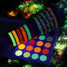 Load image into Gallery viewer, DE'LANCI 24 Color UV Aurora Glow Neon Eyeshadow Palette