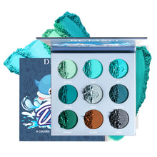Load image into Gallery viewer, DE’LANCI 9 Colors Dolphin Teal Eyeshadow Palette-DE'LANCI