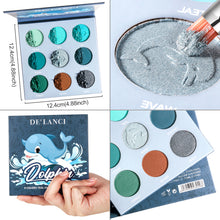 Load image into Gallery viewer, DE’LANCI 9 Colors Dolphin Teal Eyeshadow Palette-DE'LANCI