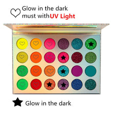 Load image into Gallery viewer, DE'LANCI 24 Color UV Aurora Glow Neon Eyeshadow Palette