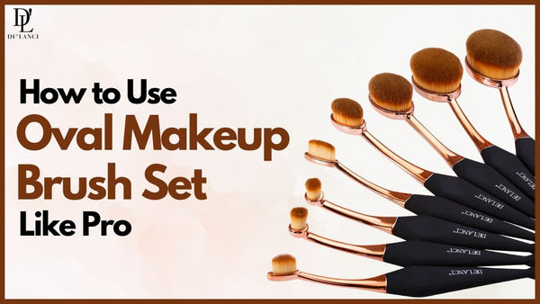 oval makeup brush set