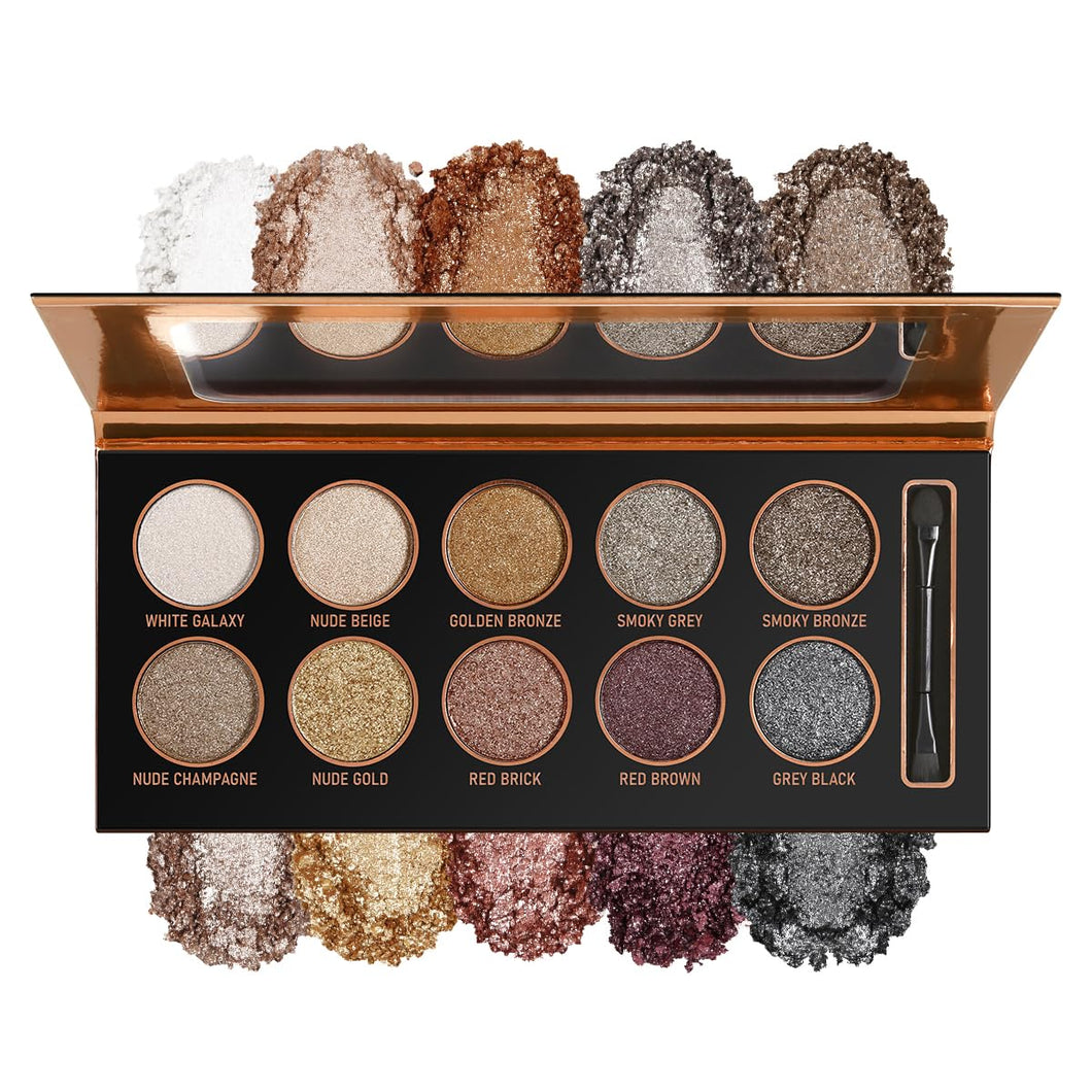 DE‘LANCI 10 Colors All Glitter Eyeshadow Palette