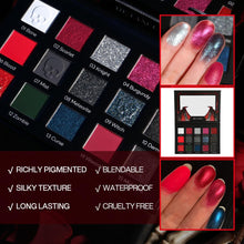 Load image into Gallery viewer, DE´LANCI Warcraft Illusion 15 Colors Red Black Eyeshadow
