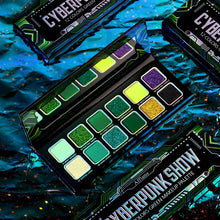 Load image into Gallery viewer, Afflano 12 Colors Cyberpunk Green Eyeshadow Palette

