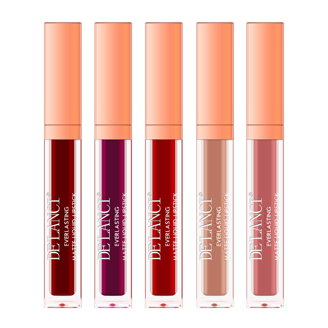 Everlasting Matte Liquid Lipstick Set Of 5 | DE’LANCI
